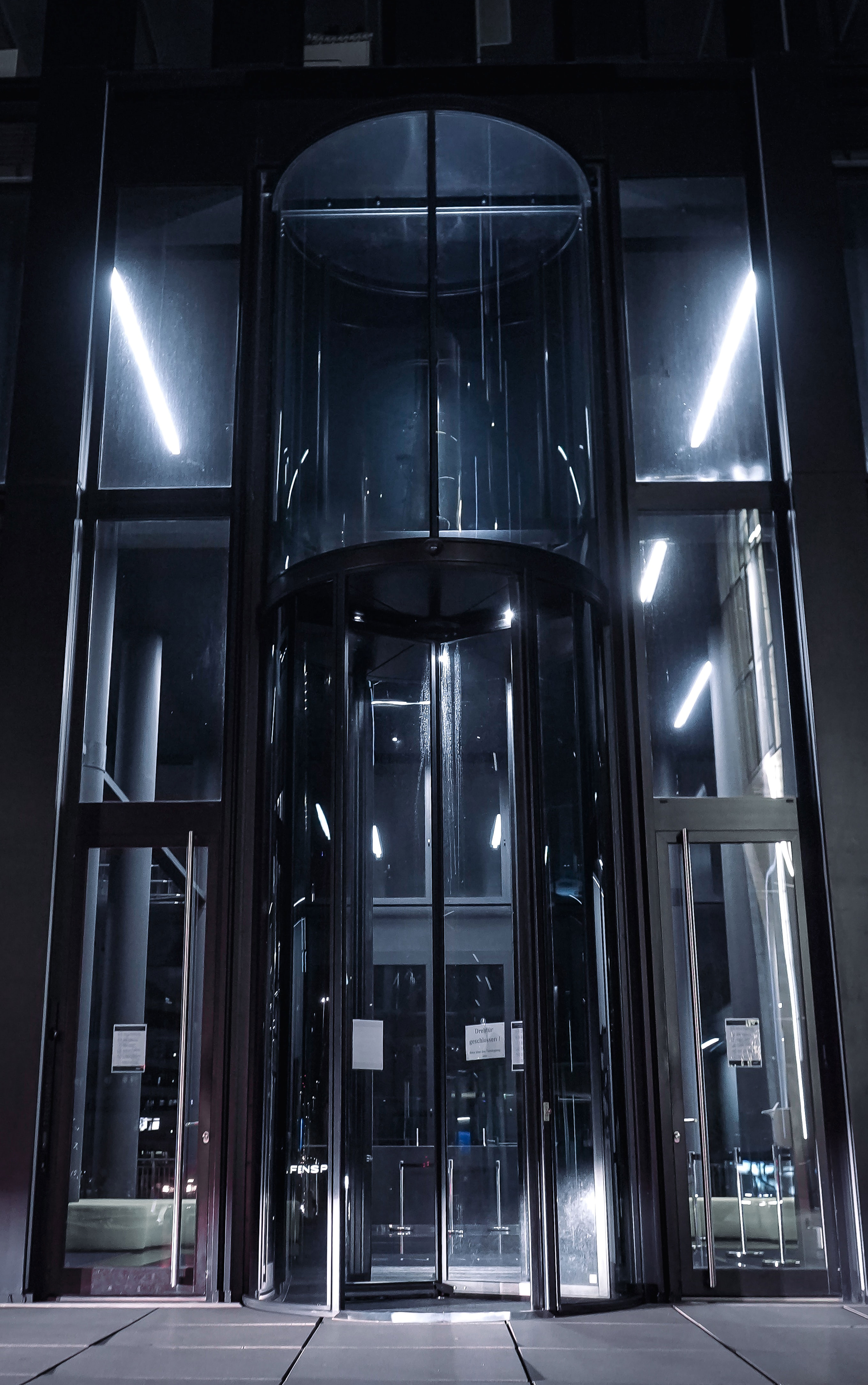 Transparent Glass Lift with glass in the surround wall.